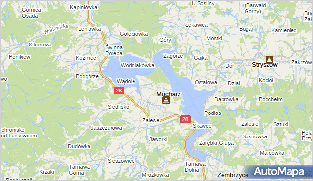 mapa Mucharz, Mucharz na mapie Targeo