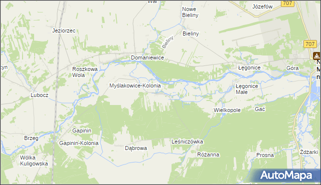 mapa Myślakowice, Myślakowice na mapie Targeo