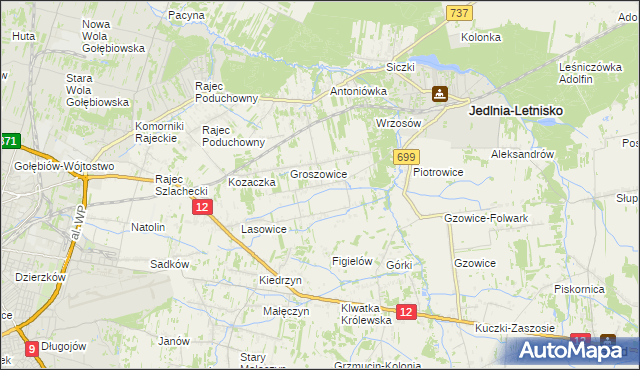 mapa Myśliszewice, Myśliszewice na mapie Targeo