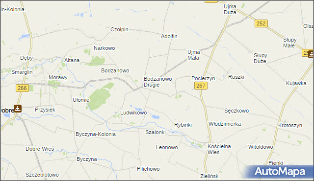 mapa Nagórki gmina Osięciny, Nagórki gmina Osięciny na mapie Targeo