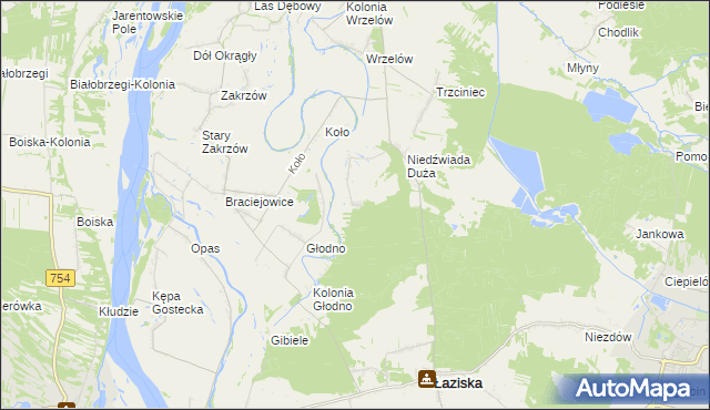 mapa Niedźwiada Mała, Niedźwiada Mała na mapie Targeo