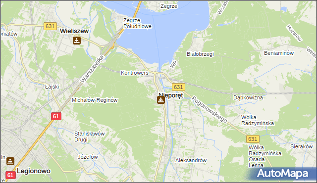 mapa Nieporęt, Nieporęt na mapie Targeo