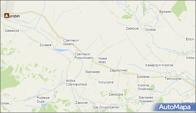 mapa Nowa Wieś gmina Turobin, Nowa Wieś gmina Turobin na mapie Targeo