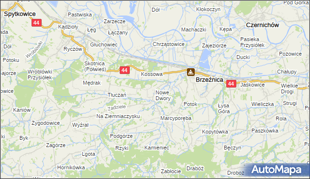 mapa Nowe Dwory gmina Brzeźnica, Nowe Dwory gmina Brzeźnica na mapie Targeo