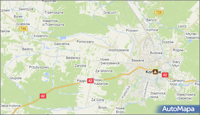 mapa Nowe Sierosławice, Nowe Sierosławice na mapie Targeo