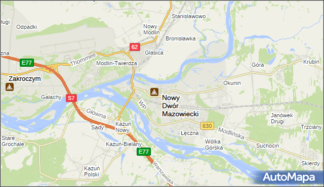 mapa Nowy Dwór Mazowiecki, Nowy Dwór Mazowiecki na mapie Targeo