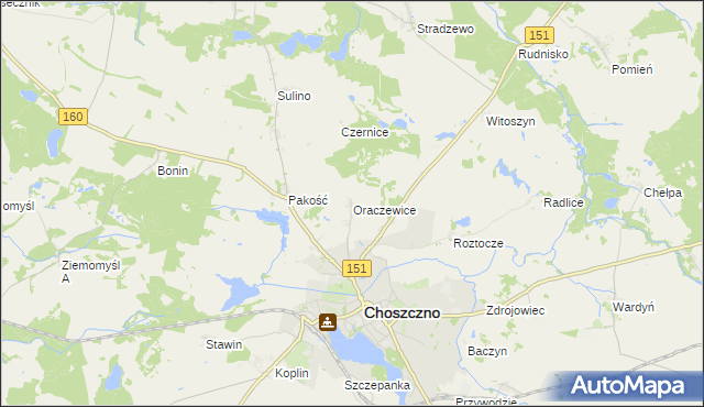 mapa Oraczewice, Oraczewice na mapie Targeo