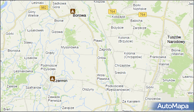 mapa Orłów gmina Borowa, Orłów gmina Borowa na mapie Targeo