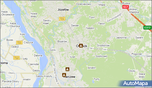 mapa Otwock, Otwock na mapie Targeo