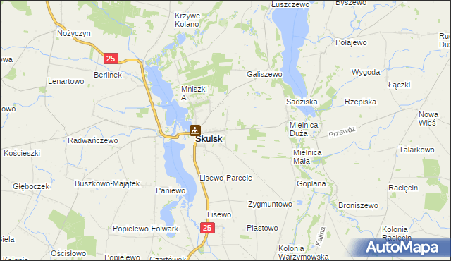 mapa Piaski gmina Skulsk, Piaski gmina Skulsk na mapie Targeo