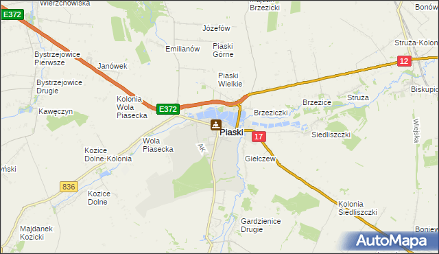 mapa Piaski powiat świdnicki, Piaski powiat świdnicki na mapie Targeo