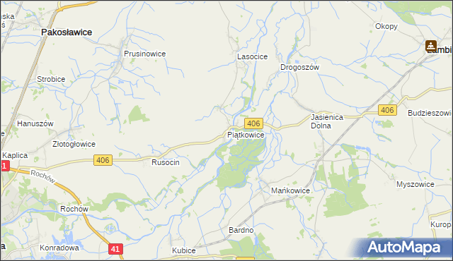 mapa Piątkowice, Piątkowice na mapie Targeo