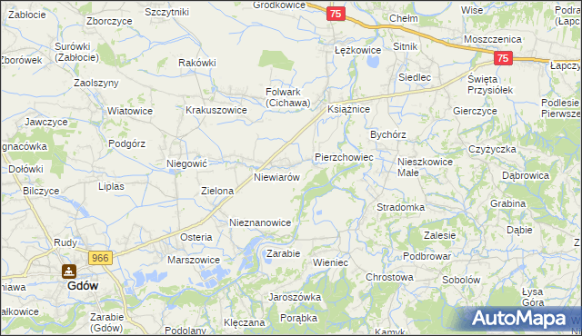 mapa Pierzchów, Pierzchów na mapie Targeo