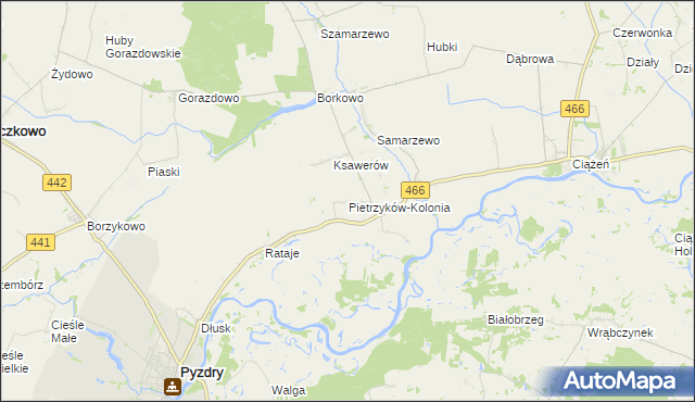 mapa Pietrzyków-Kolonia, Pietrzyków-Kolonia na mapie Targeo