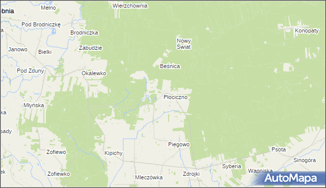 mapa Płociczno gmina Lubowidz, Płociczno gmina Lubowidz na mapie Targeo