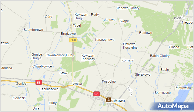 mapa Podkornaty, Podkornaty na mapie Targeo