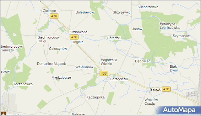 mapa Pogorzałki Wielkie, Pogorzałki Wielkie na mapie Targeo