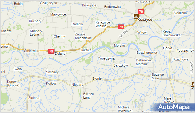 mapa Popędzyna, Popędzyna na mapie Targeo