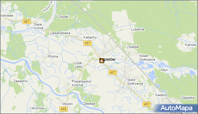 mapa Popielów powiat opolski, Popielów powiat opolski na mapie Targeo