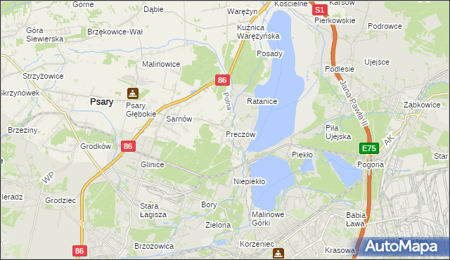 mapa Preczów, Preczów na mapie Targeo