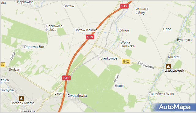 mapa Pułankowice, Pułankowice na mapie Targeo