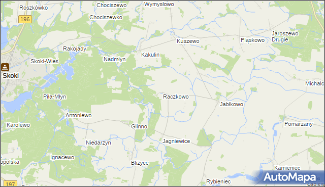 mapa Raczkowo, Raczkowo na mapie Targeo