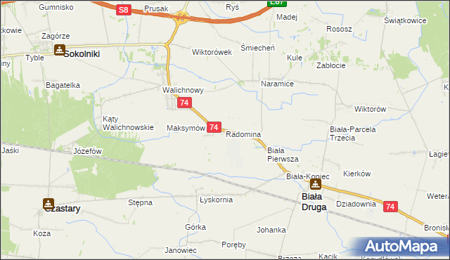 mapa Radomina, Radomina na mapie Targeo