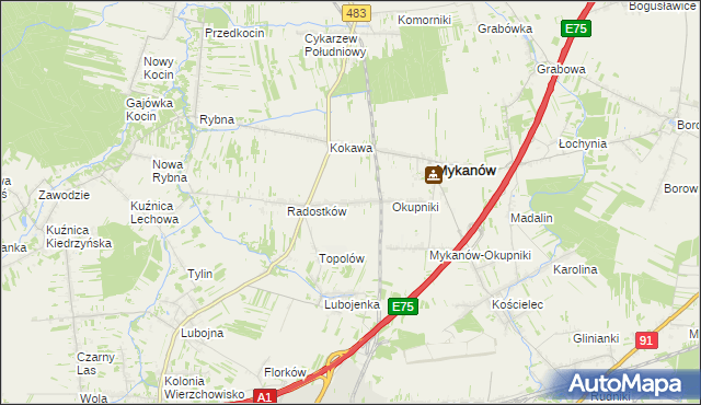 mapa Radostków-Kolonia, Radostków-Kolonia na mapie Targeo