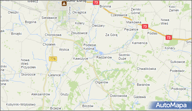 mapa Radzanów gmina Busko-Zdrój, Radzanów gmina Busko-Zdrój na mapie Targeo