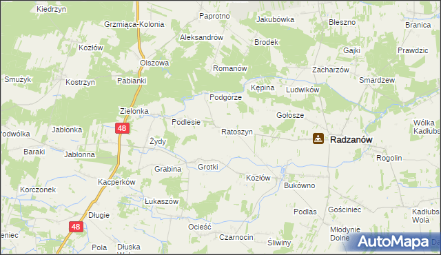 mapa Ratoszyn, Ratoszyn na mapie Targeo