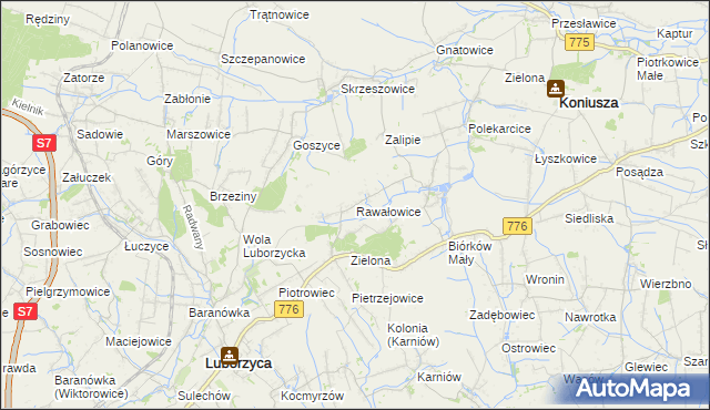 mapa Rawałowice, Rawałowice na mapie Targeo