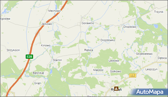 mapa Rębice, Rębice na mapie Targeo