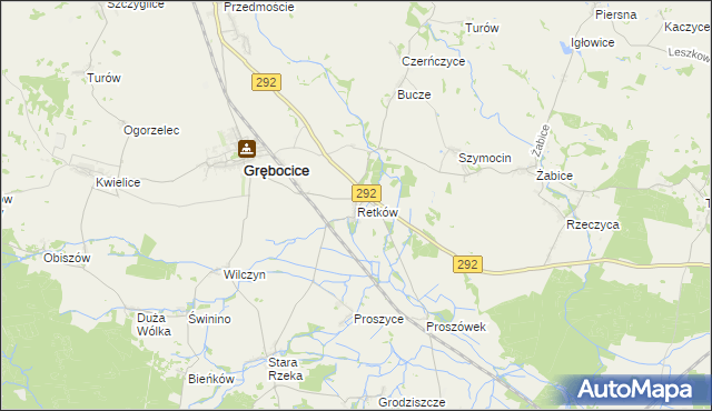 mapa Retków gmina Grębocice, Retków gmina Grębocice na mapie Targeo