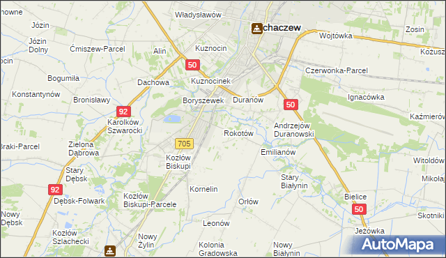 mapa Rokotów, Rokotów na mapie Targeo