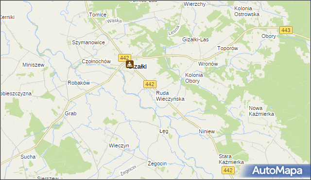 mapa Ruda Wieczyńska, Ruda Wieczyńska na mapie Targeo