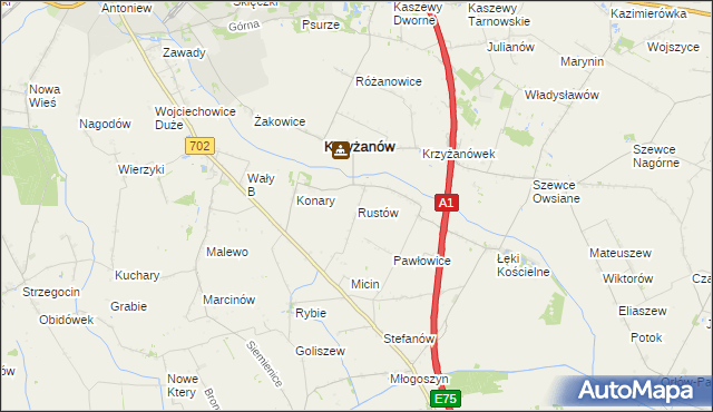 mapa Rustów, Rustów na mapie Targeo