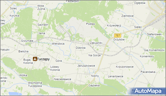 mapa Rzędów gmina Tuczępy, Rzędów gmina Tuczępy na mapie Targeo