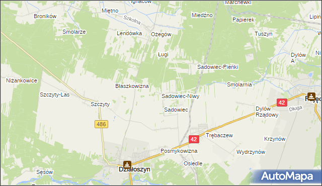 mapa Sadowiec-Niwy, Sadowiec-Niwy na mapie Targeo