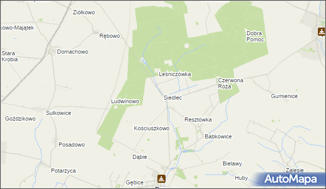 mapa Siedlec gmina Pępowo, Siedlec gmina Pępowo na mapie Targeo