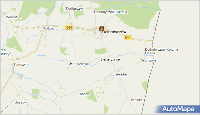 mapa Siekierzyńce, Siekierzyńce na mapie Targeo