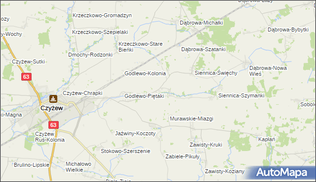 mapa Siennica-Lipusy, Siennica-Lipusy na mapie Targeo