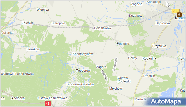 mapa Skrajniwa, Skrajniwa na mapie Targeo