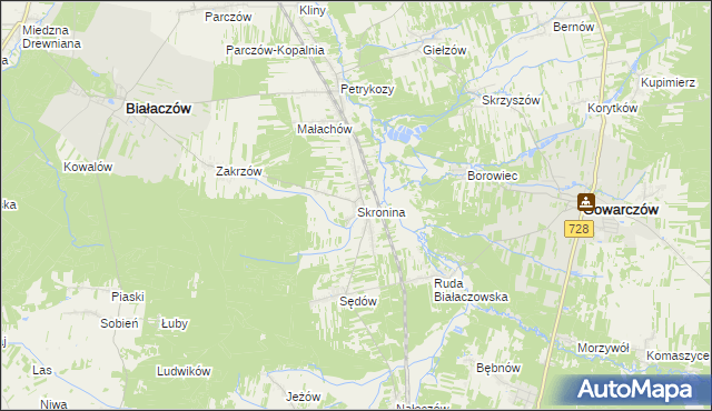 mapa Skronina, Skronina na mapie Targeo