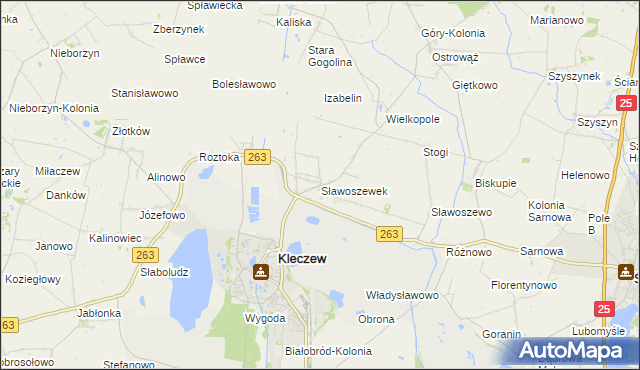 mapa Sławoszewek, Sławoszewek na mapie Targeo