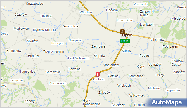 mapa Słoptów, Słoptów na mapie Targeo
