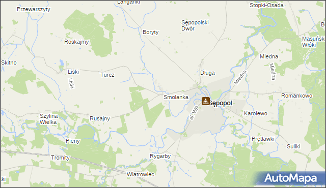 mapa Smolanka gmina Sępopol, Smolanka gmina Sępopol na mapie Targeo
