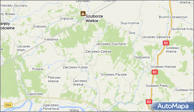 mapa Smolewo-Wieś, Smolewo-Wieś na mapie Targeo