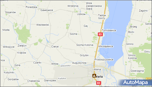 mapa Socha-Kolonia, Socha-Kolonia na mapie Targeo