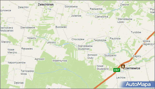 mapa Stanisławów Studziński, Stanisławów Studziński na mapie Targeo