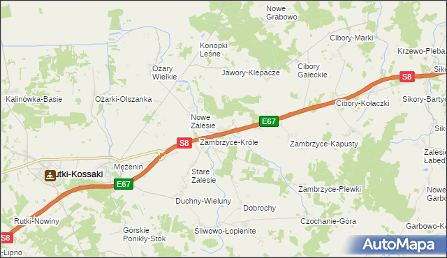 mapa Stare Zambrzyce, Stare Zambrzyce na mapie Targeo